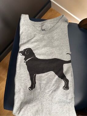The Black Dog Gray Tee with Black Dog Silhouette